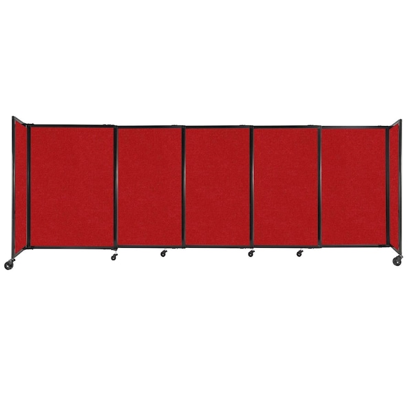StraightWall Sliding Portable Partition 11'3" x 4' Red Fabric